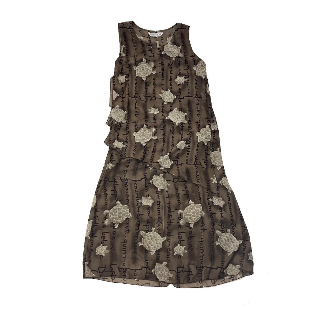 Globetrotter Turtle Rayon Sleeveless Dress Womens S